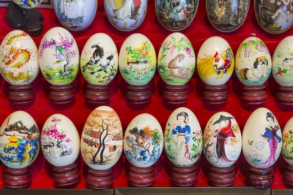 Painted eggs in china market — Stock Photo, Image