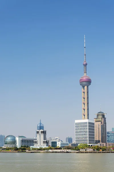 Panorama Pudong v Šanghaji, Čína — Stock fotografie