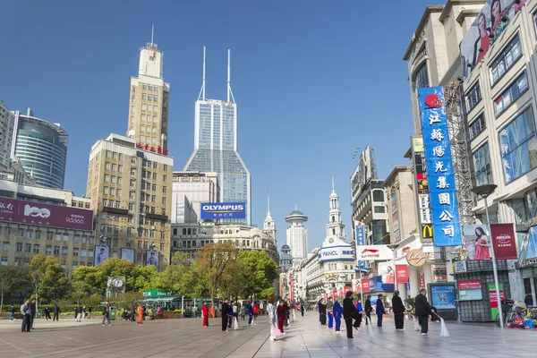 Nanjing road v shanghai, Čína — Stock fotografie