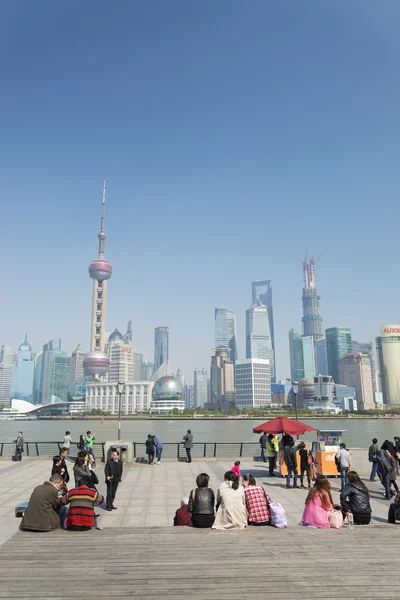 Widok pudong w Szanghaju, Chiny — Zdjęcie stockowe