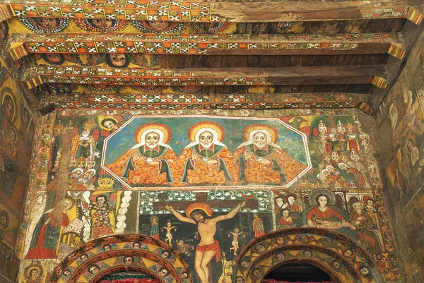 Antica chiesa interna in gondar etiopia — Foto Stock