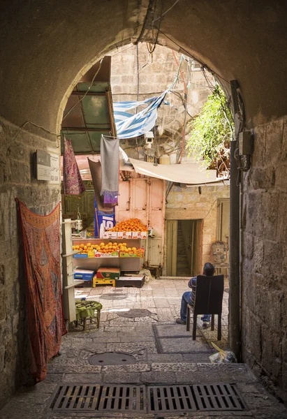 Alte stadtstraße von jerusalem israel — Stockfoto