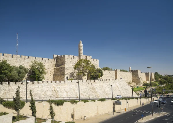 De muren van de oude stad Jeruzalem Israël — Stockfoto