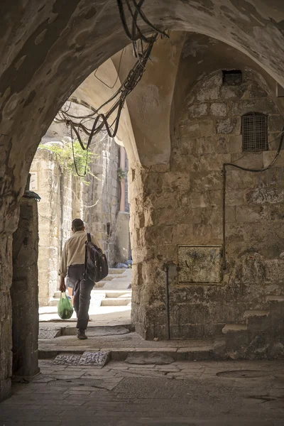 Vecchia strada cittadina a Gerusalemme Israele — Foto Stock