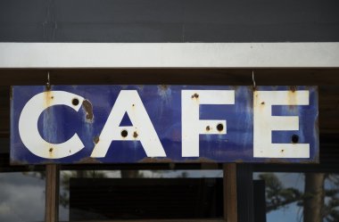 eski paslı Cafe işareti