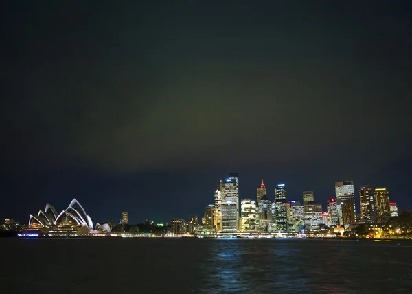 Sydney harbour in australia at night — Stock Photo, Image