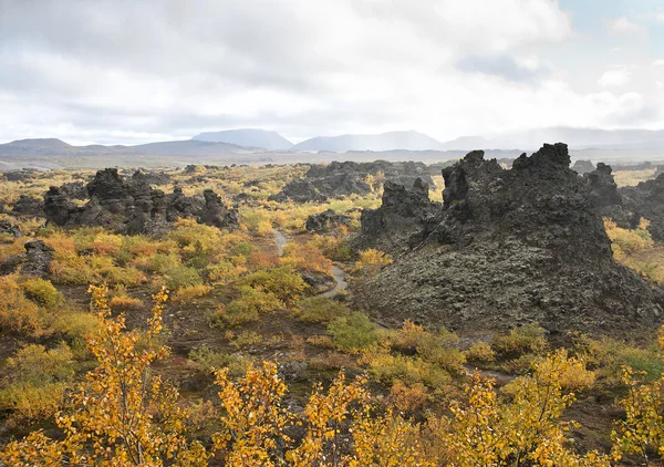 Wulkaniczny krajobraz wnętrza Islandii — Zdjęcie stockowe