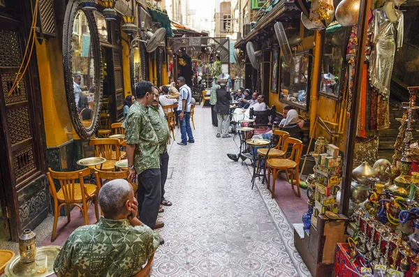 Souk trhu kavárna v cairo egypt — Stock fotografie