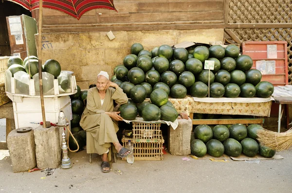 Vattenmelon stall i Kairo Egypten — Stockfoto