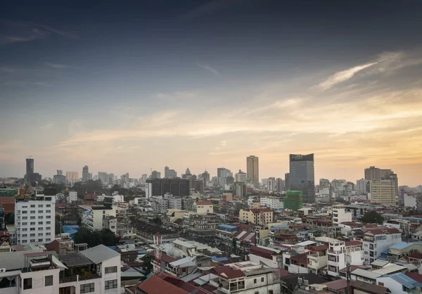 Merkez Phnom Penh Şehri Modern Şehir Gökdelen Binaları Kamboçya Ufuk — Stok fotoğraf