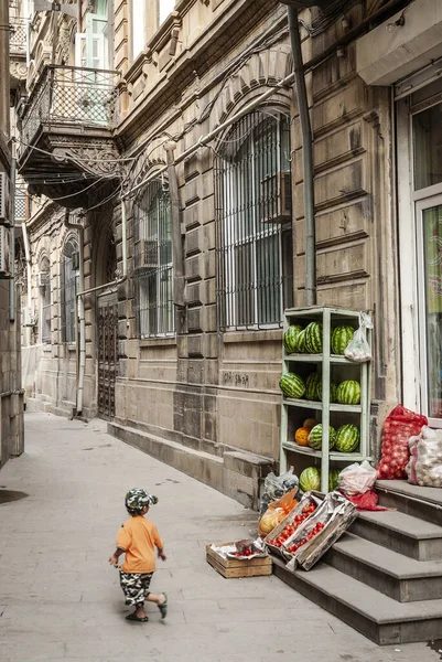 Baku Cidade Cidade Velha Rua Vista Azerbaijan — Fotografia de Stock