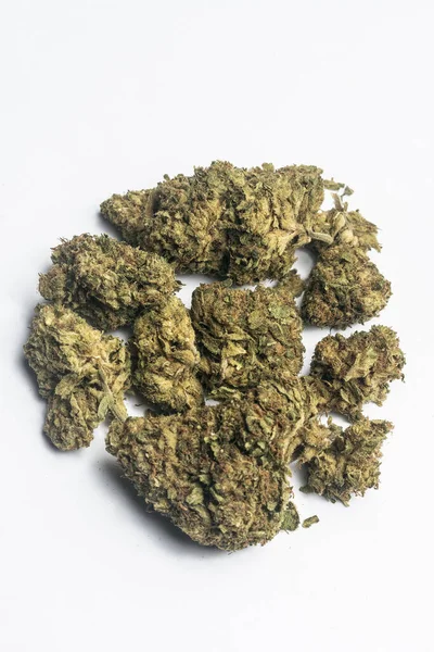 Marihuana Medicinal Tailandesa Flores Cannabis Sobre Fondo Blanco Tailandia —  Fotos de Stock