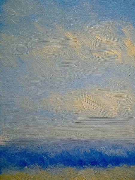 Oil paintings sea landscape, stormy sea waves. Fine art