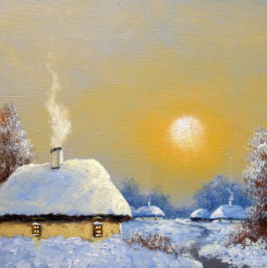 Karlı güzel kış manzarası