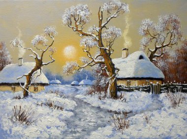 Karlı güzel kış manzarası