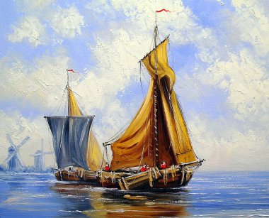 Denizde yüzen tekneler