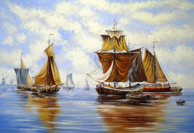 Denizde yüzen tekneler