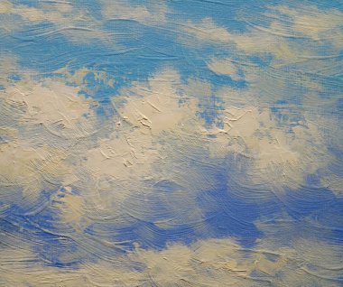 Yağlı boya, gökyüzü ve bulutlar