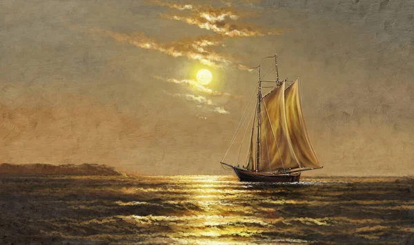 Вітрильний Човен Морі — стокове фото