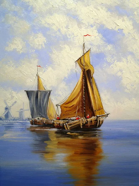 Old Sailing Boats Sea — Foto Stock