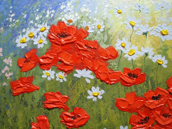 Beautiful Red Poppy Flowers Floral Background — Fotografia de Stock