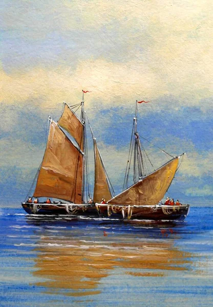 海の上のヴィンテージ帆船 — ストック写真