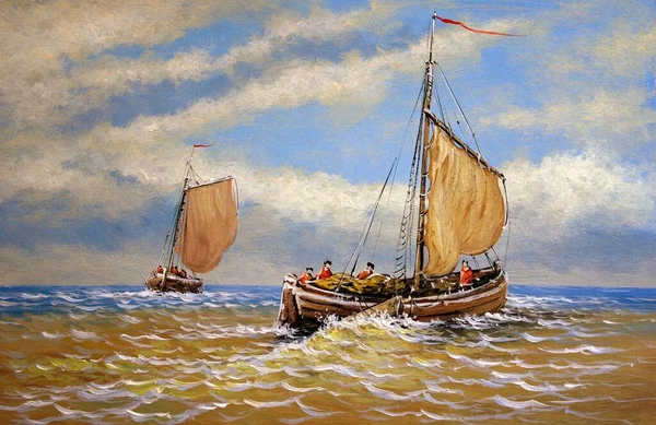 Denizde yüzen tekneler