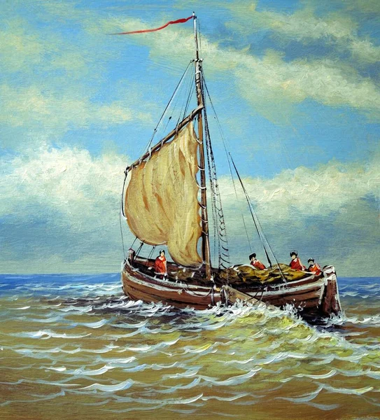 Vintage Sailboats Sea — ストック写真