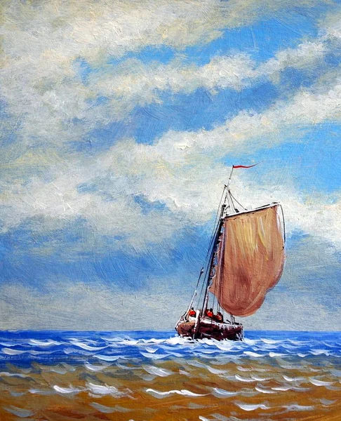 海上的老式帆船 — 图库照片