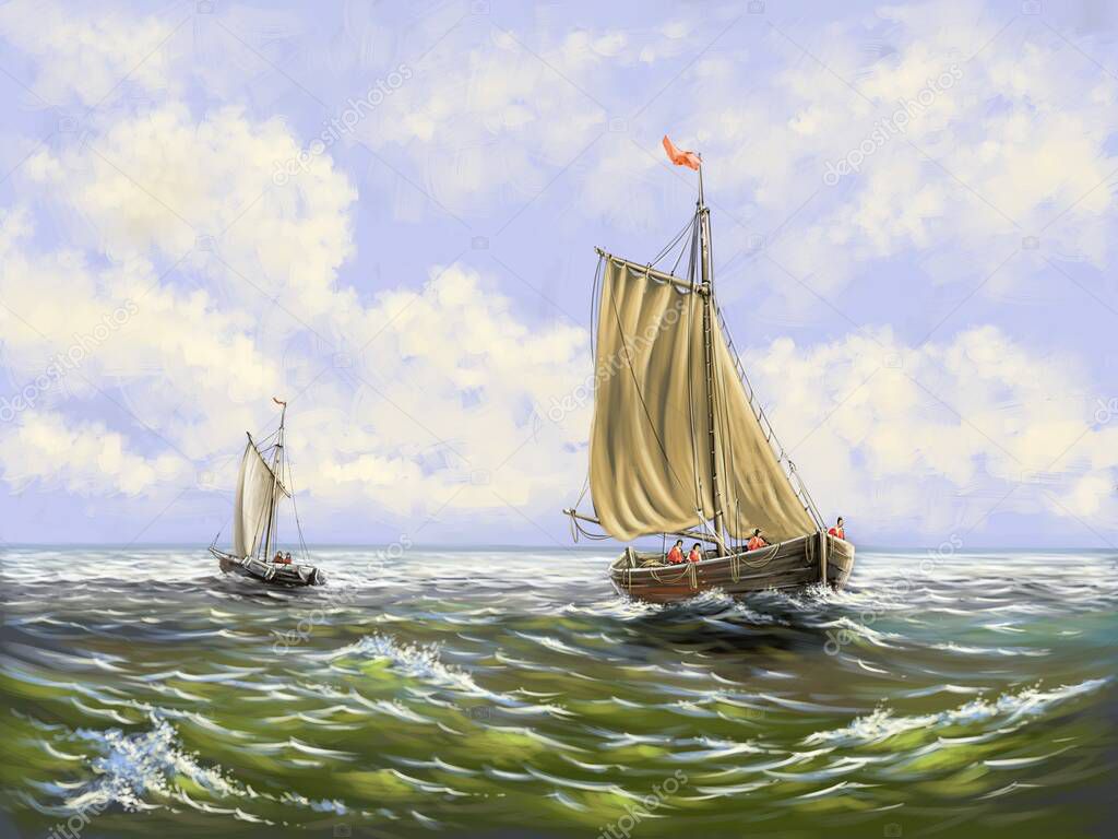 sailing boats on the sea