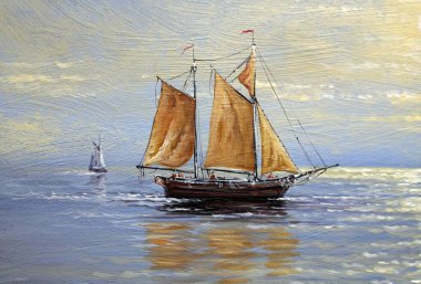 Denizde yelkenli teknesi