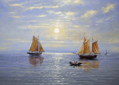 Denizde yüzen tekneler