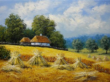 Köyü olan güzel bir manzara