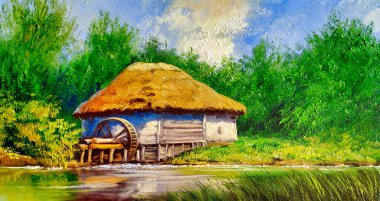 Güzel suluboya bir ev.