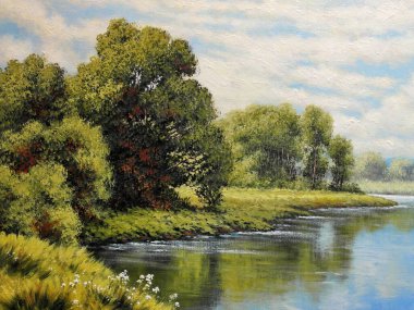 Nehir ve gölü olan güzel bir manzara.