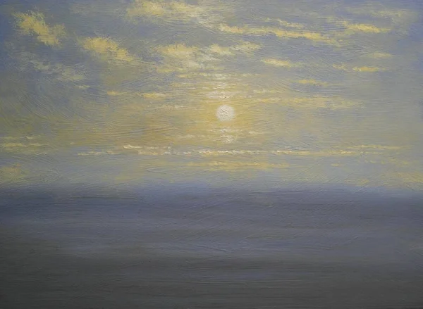 Olejomalby Mořský Plášť Mraky Nad Mořem Západ Slunce Nad Mořem — Stock fotografie