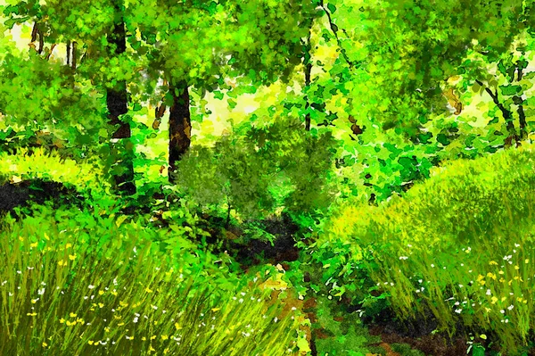 Зеленая Трава Саду — стоковое фото