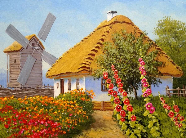Tradiční Ukrajinská Vesnice Venkově — Stock fotografie