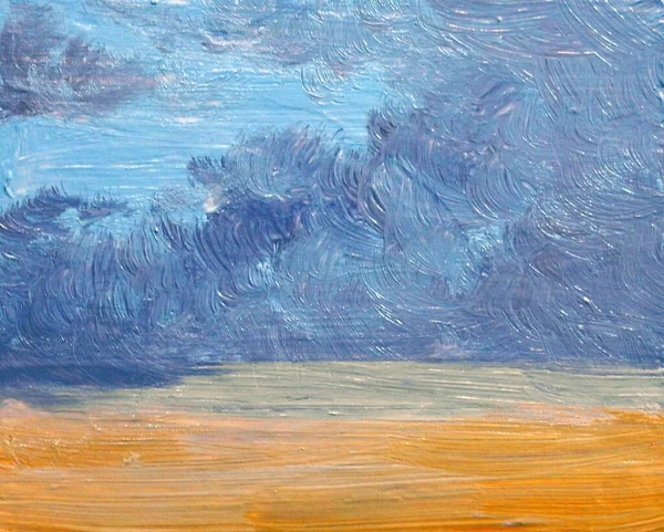 Paintings Landscape Abstract Background Oil Paints Stains Rough Pattern —  Fotos de Stock