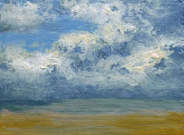 Paintings landscape, water splash on the beach