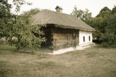 Köydeki eski geleneksel Ukrayna evi.