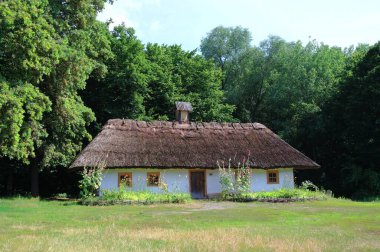 Köydeki eski geleneksel Ukrayna evi.
