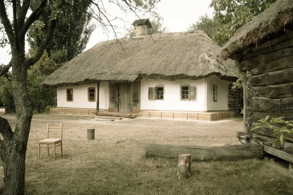Старый Традиционный Украинский Дом Деревне — стоковое фото