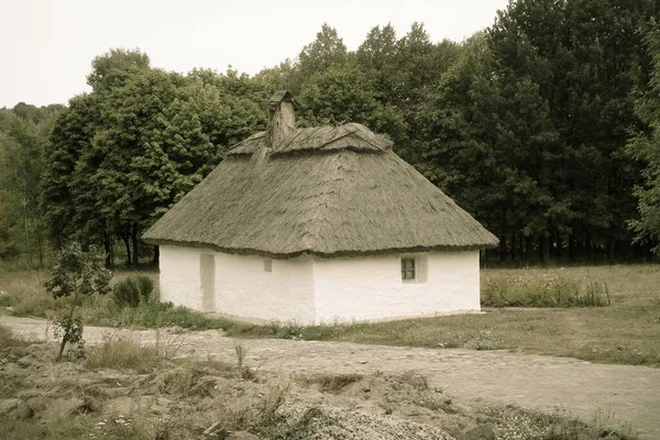 Altes Traditionelles Ukrainisches Haus Dorf — Stockfoto