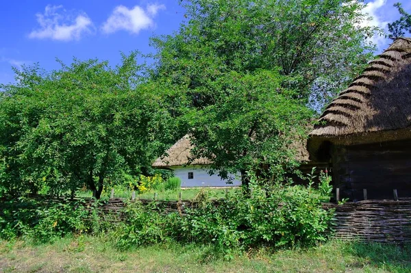 Alte Traditionelle Ukrainische Häuser Dorf — Stockfoto