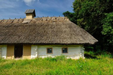 Köydeki eski geleneksel Ukrayna evi.