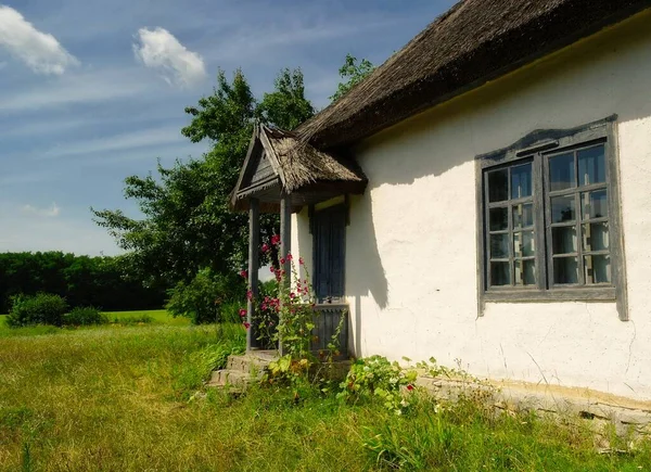 Altes Traditionelles Ukrainisches Haus Dorf — Stockfoto