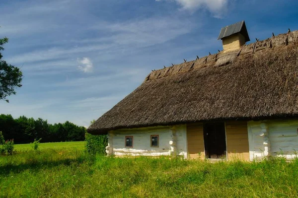 Köydeki eski geleneksel Ukrayna evi.