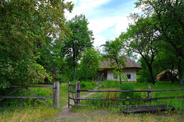 Old traditional Ukrainian house in the village