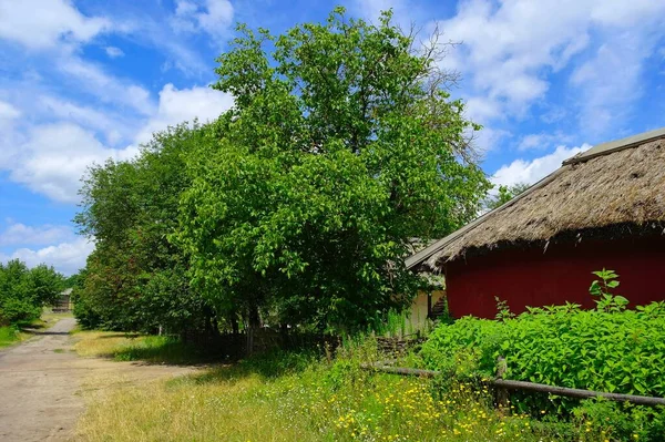 Altes Traditionelles Ukrainisches Haus Dorf — Stockfoto